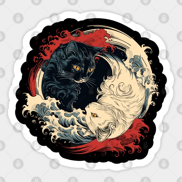 Yin yang cat Sticker by Yopi